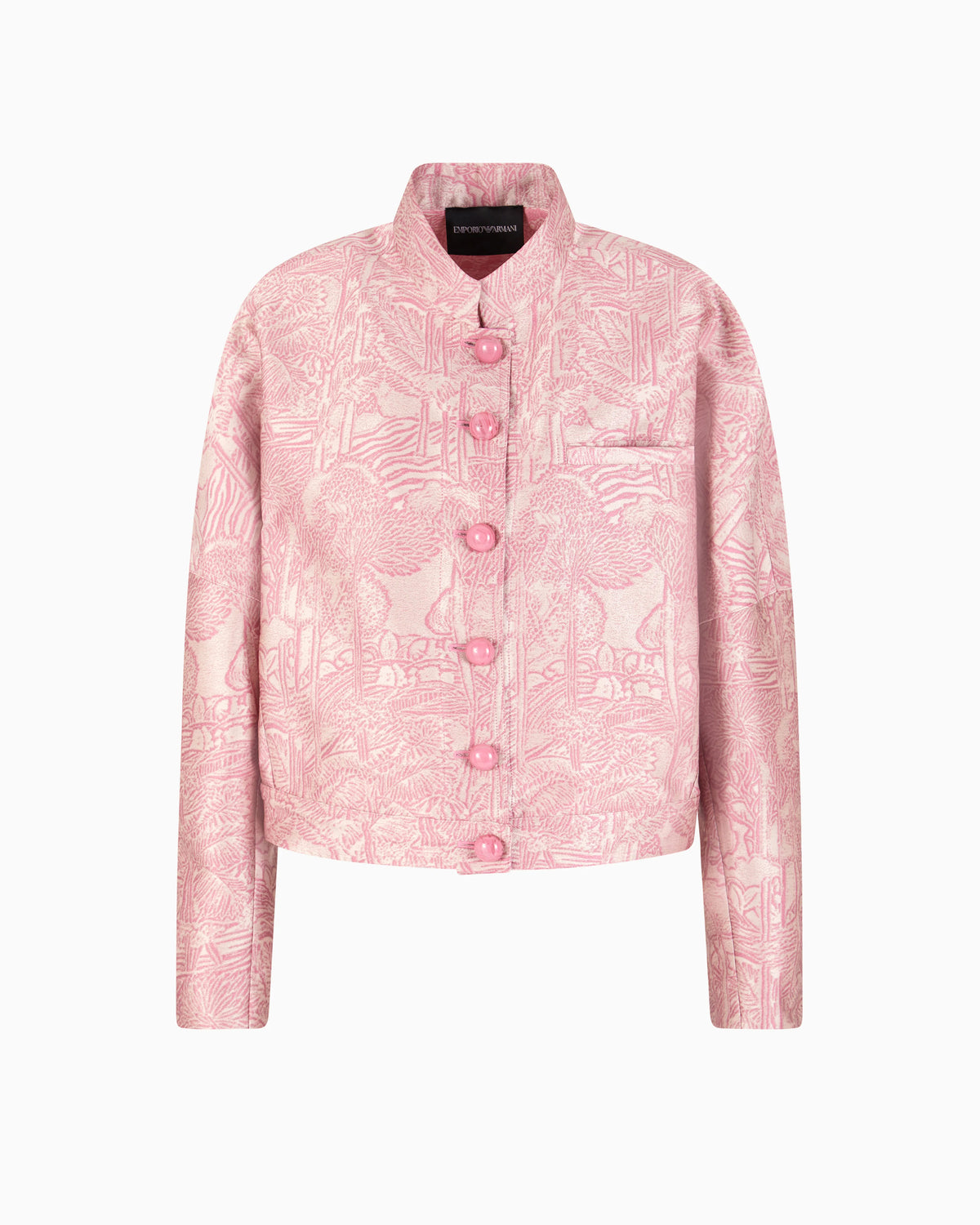 All-over jacquard jacket with guru collar