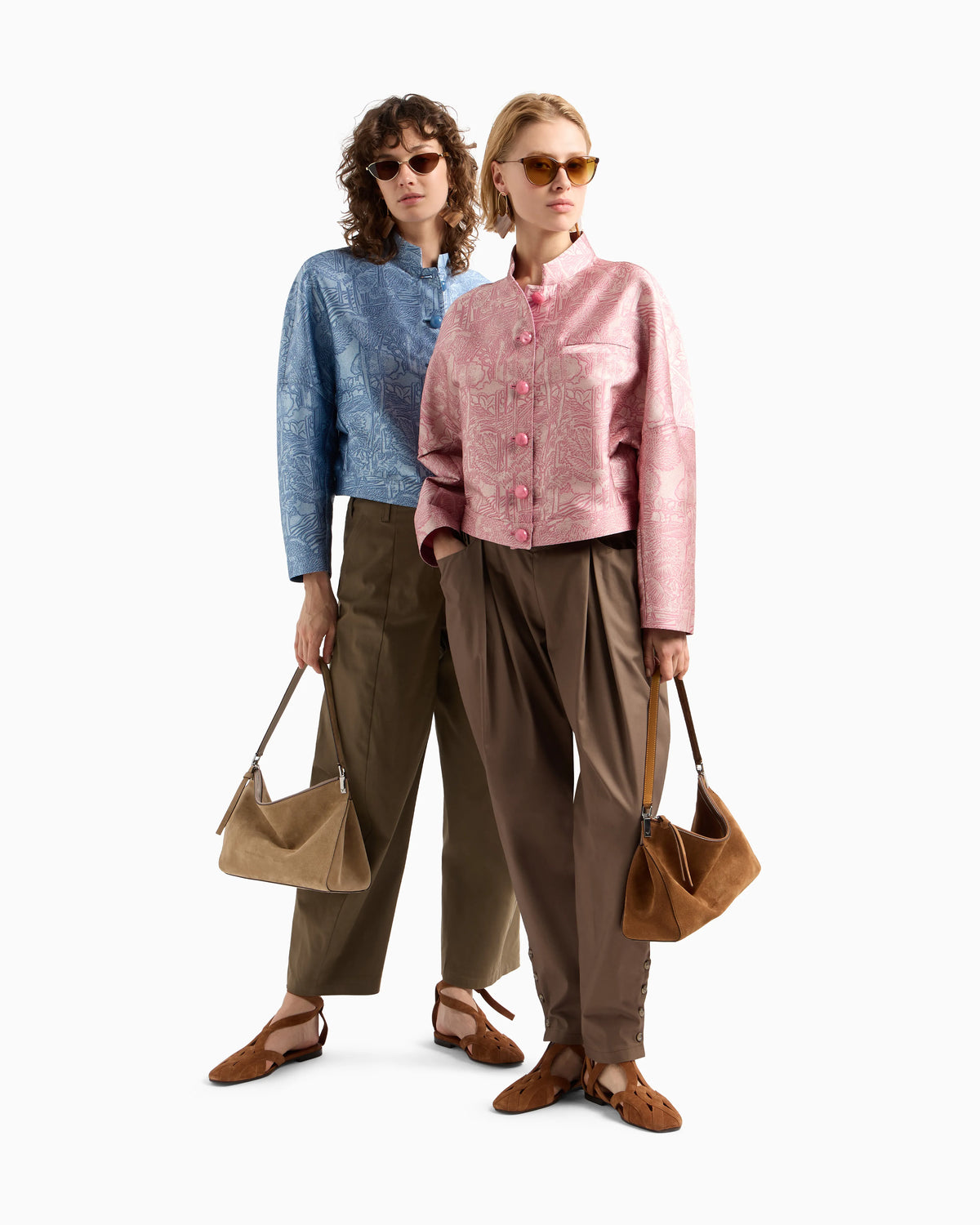 All-over jacquard jacket with guru collar