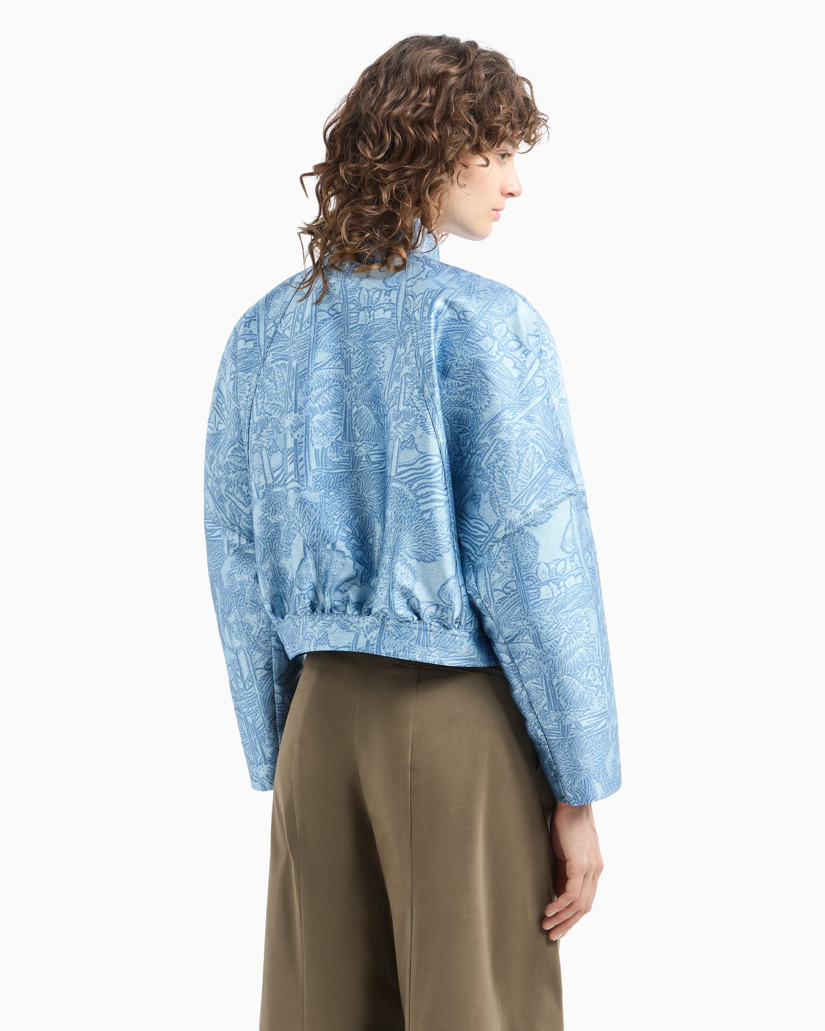 All-over jacquard jacket with guru collar