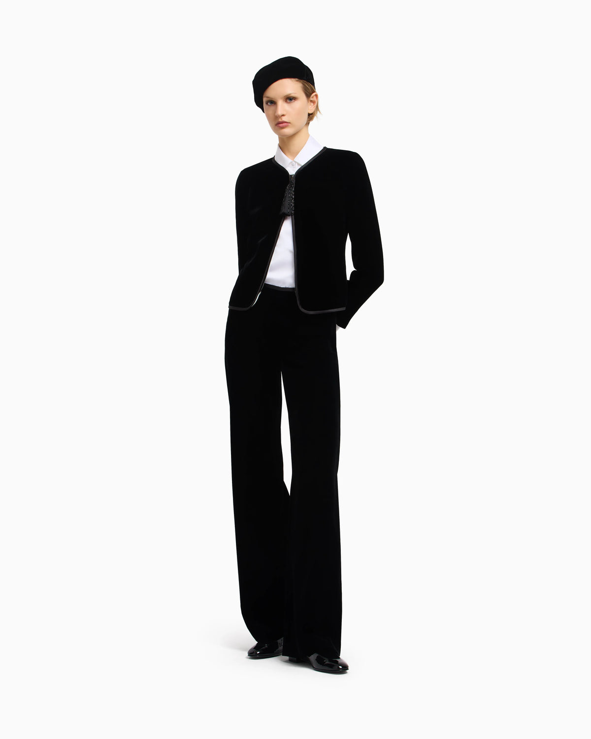Satin crêpe wrap shirt