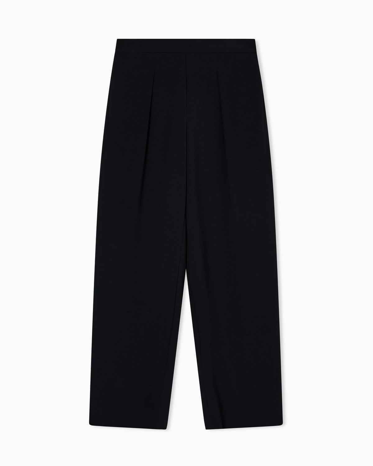 Stretch sandblasted fabric trousers with pleats