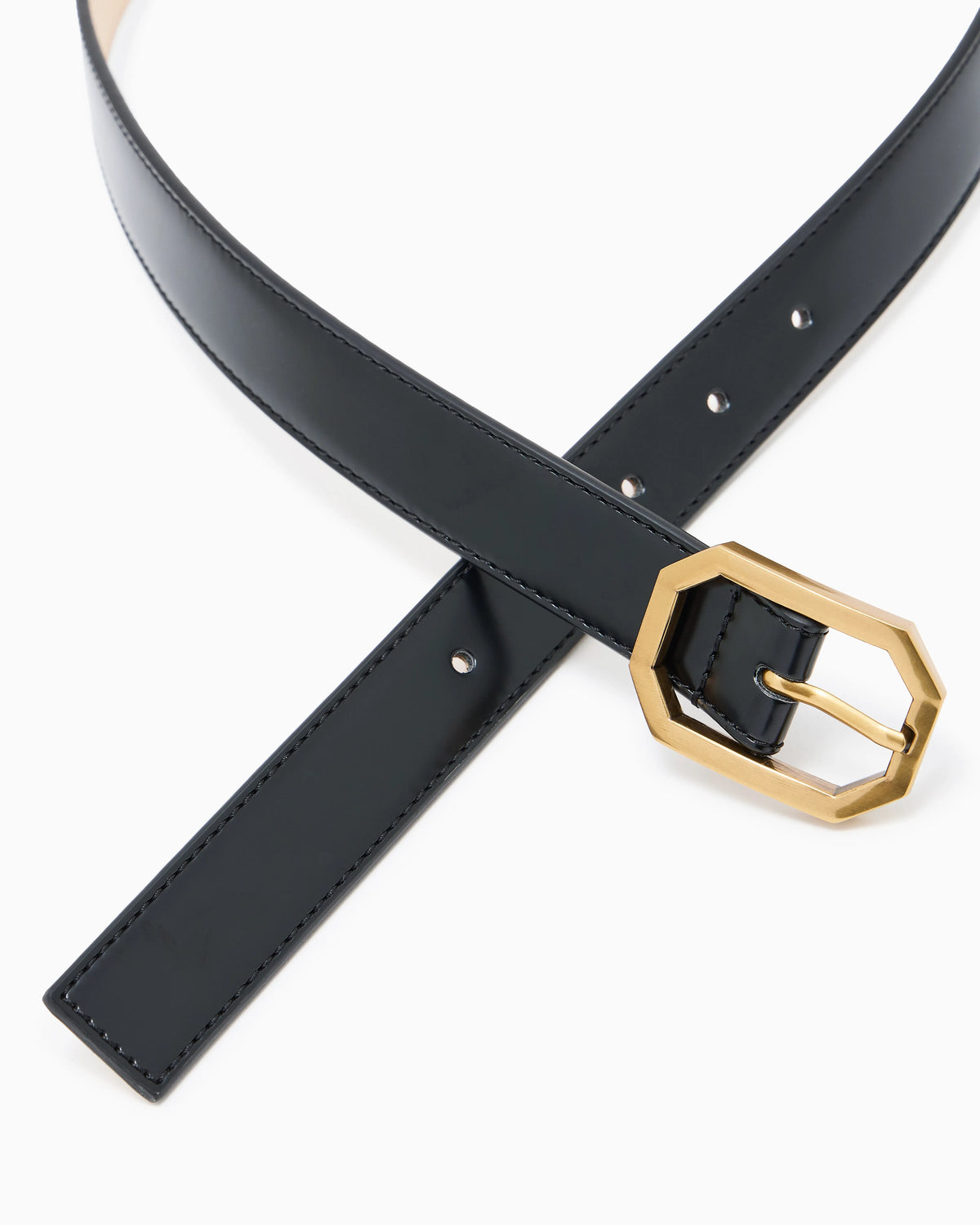 Belt with gold buckle