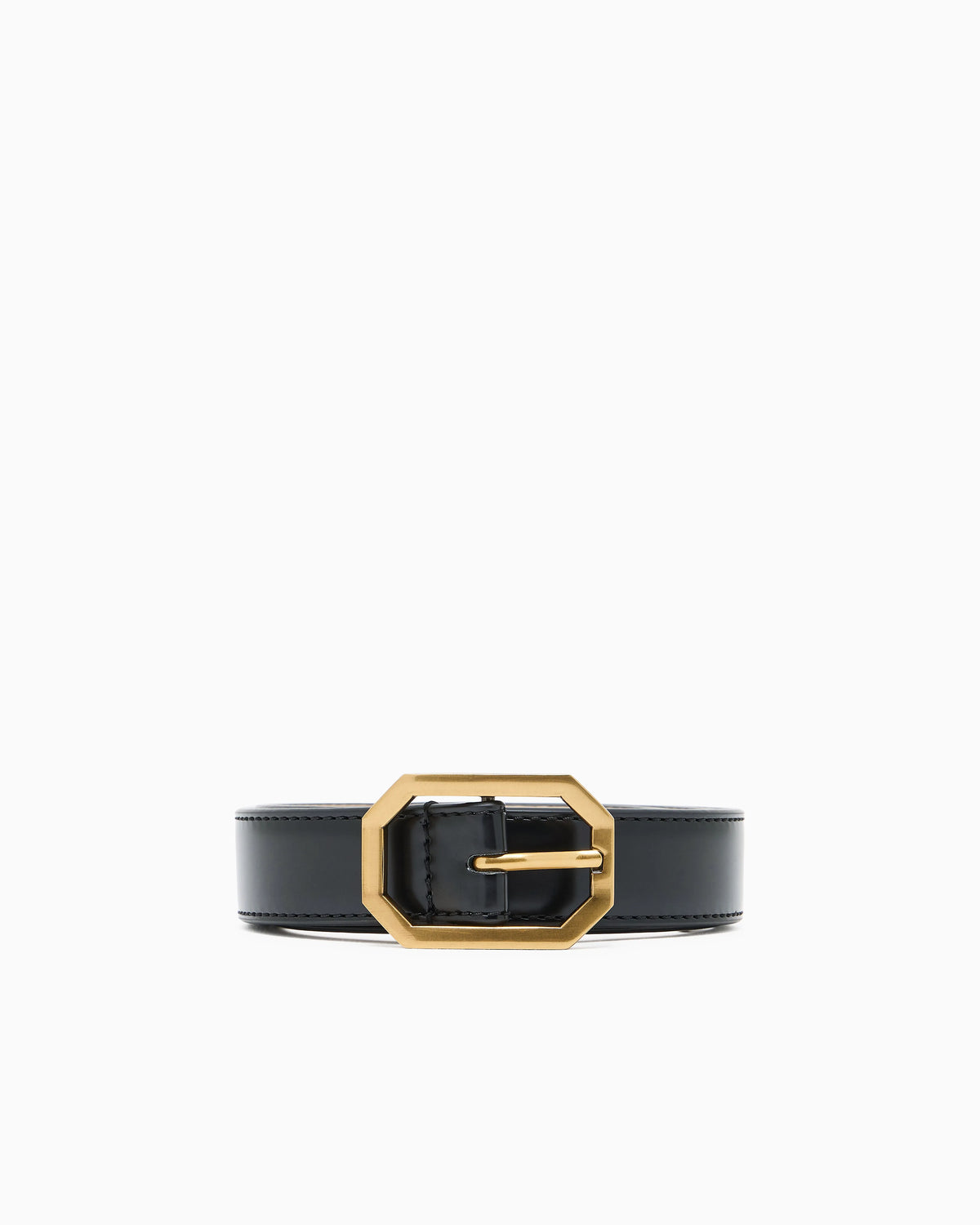 Belt with gold buckle