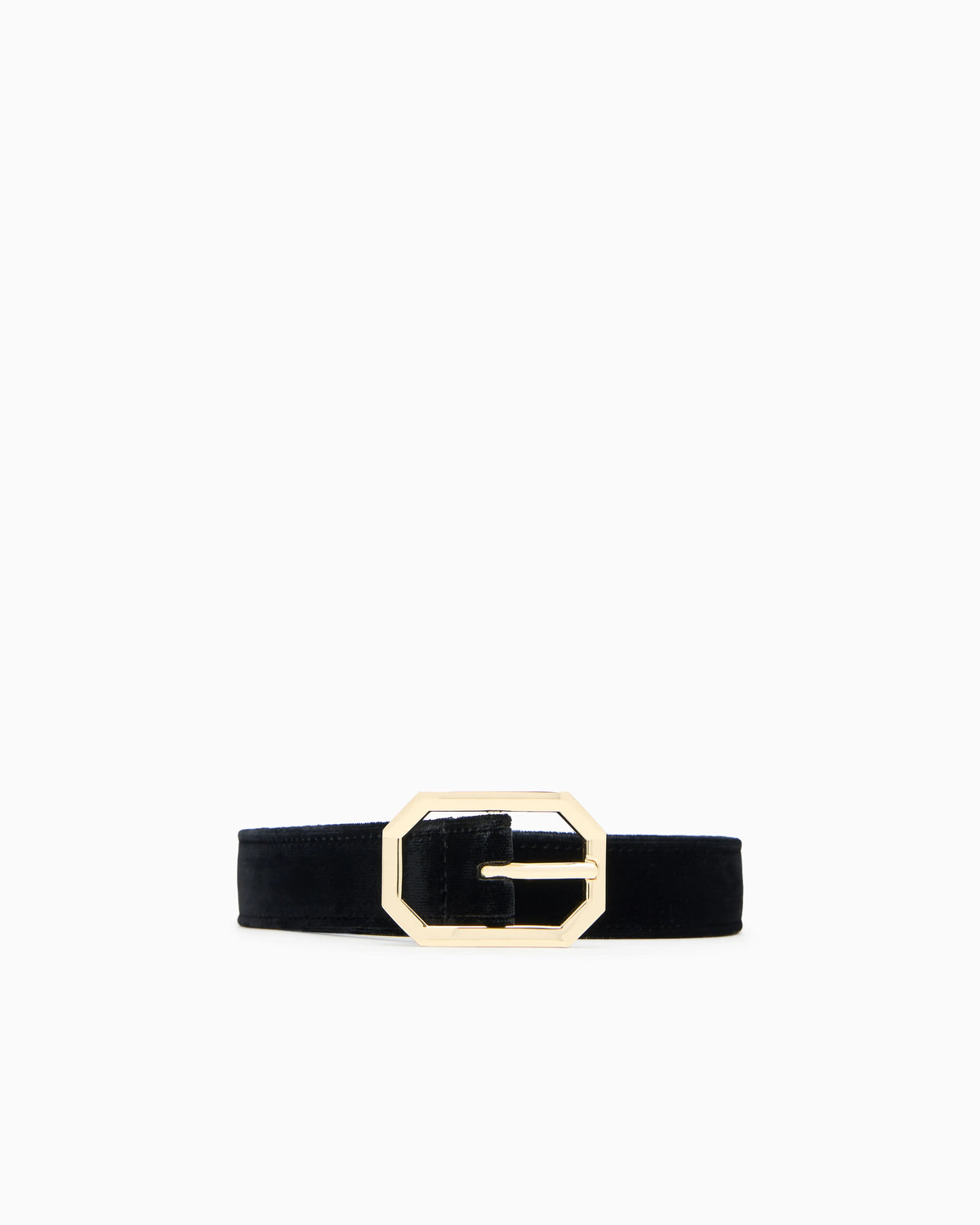 Smooth velvet belt with buckle