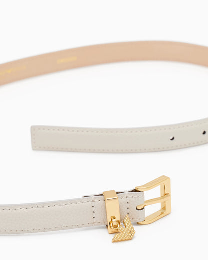 Deer-print belt with eagle logo charm