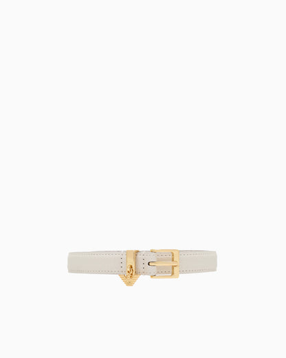 Deer-print belt with eagle logo charm