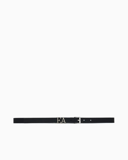 Smooth leather belt with moulded EA buckle