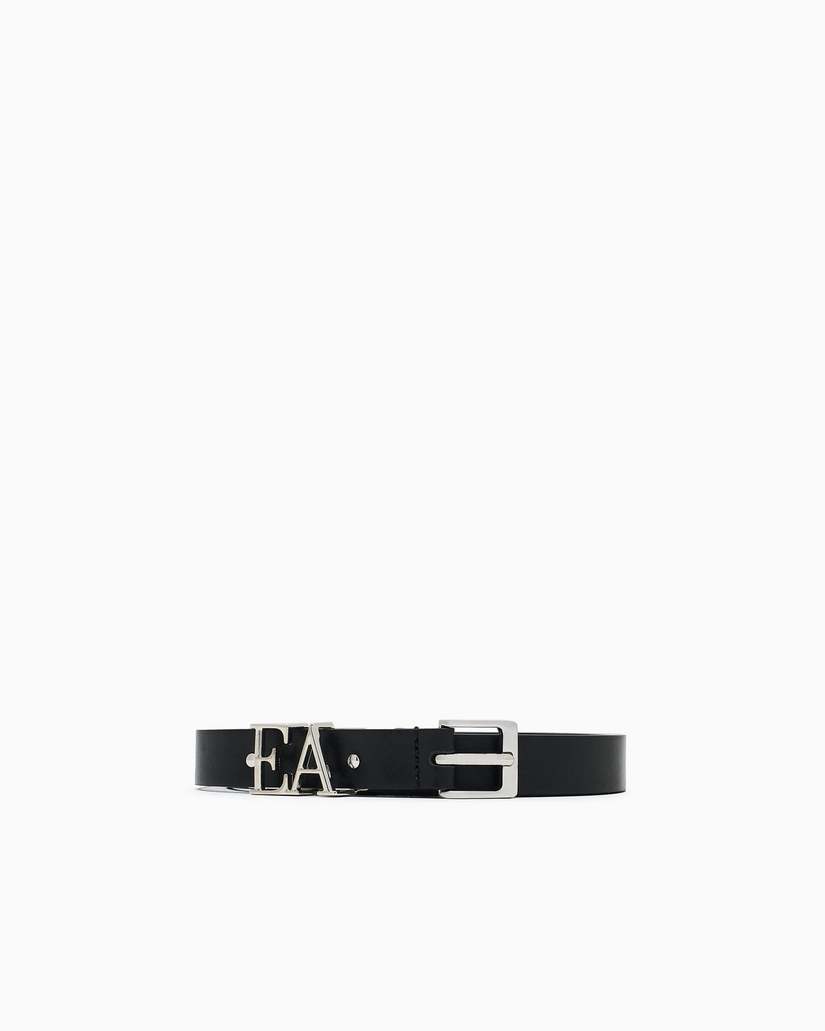 Smooth leather belt with moulded EA buckle