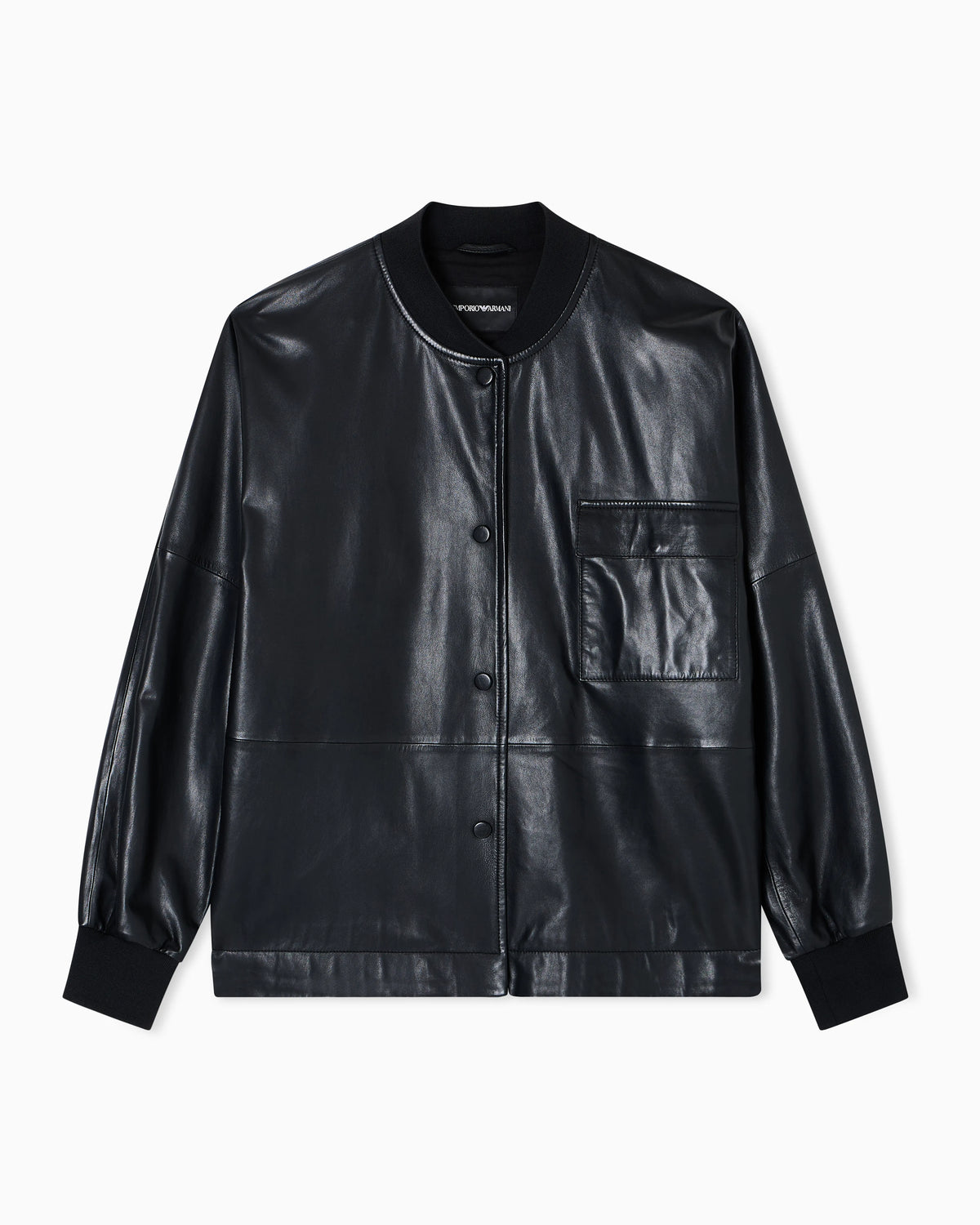 ASV oversized shirt jacket in dappled nappa lambskin