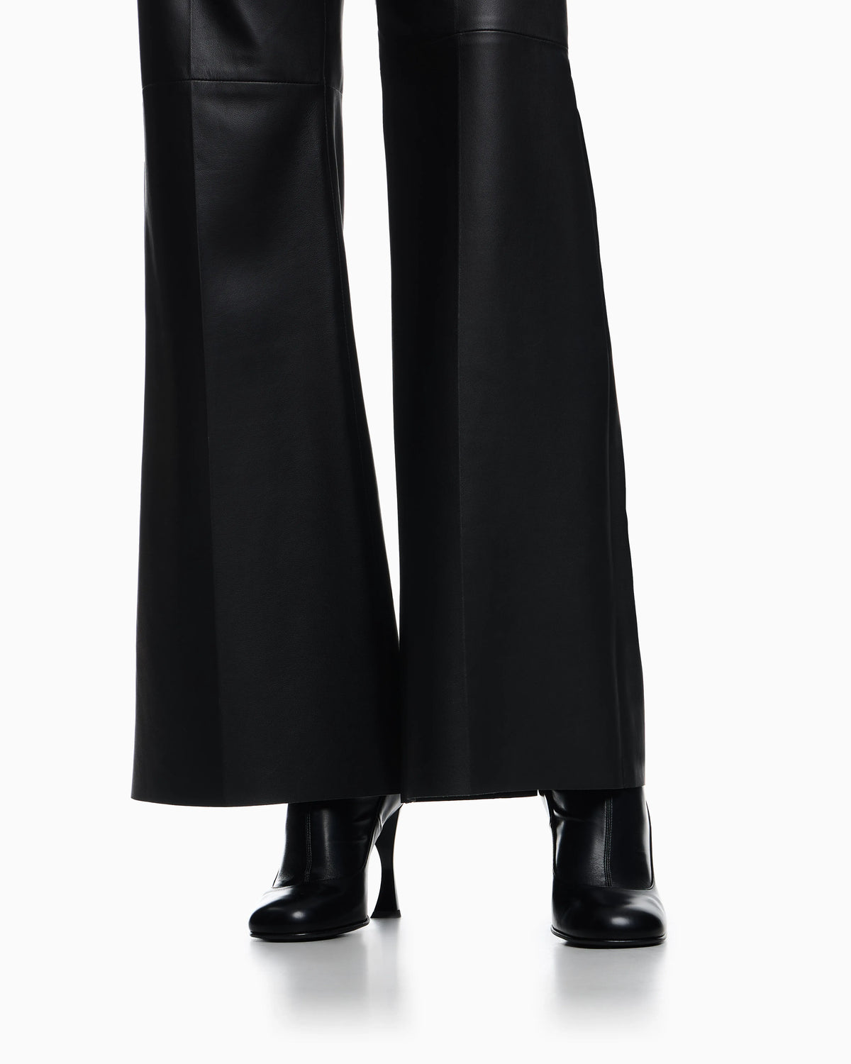 Glove-quality lambskin nappa leather palazzo trousers