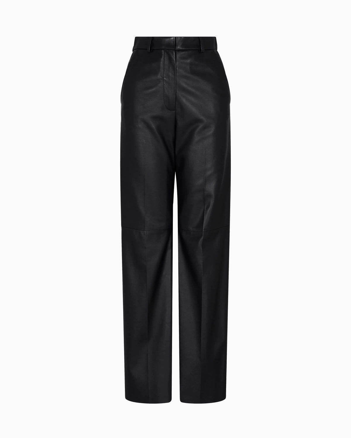 Glove-quality lambskin nappa leather palazzo trousers