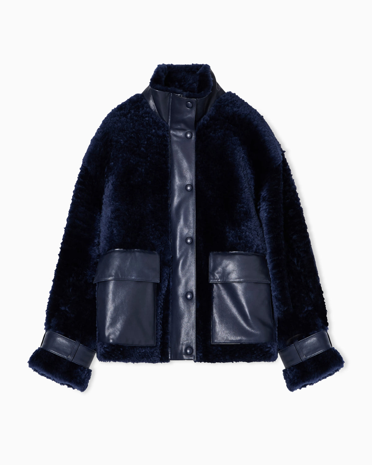 Lamb shearling sheepskin with nappa-leather details