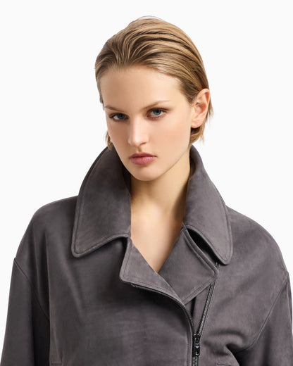 Icon nubuck calf leather biker jacket