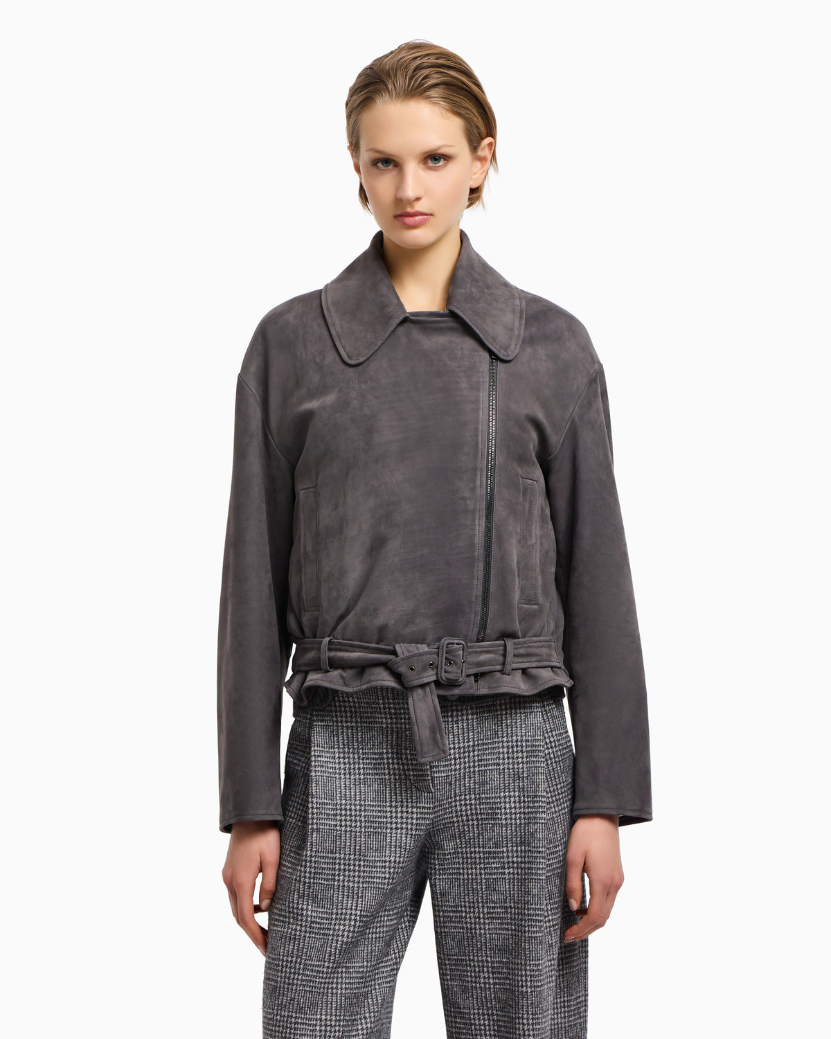 Icon nubuck calf leather biker jacket