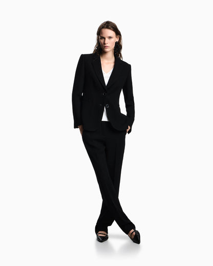 V-neck top in fine stretch silk satin Essential