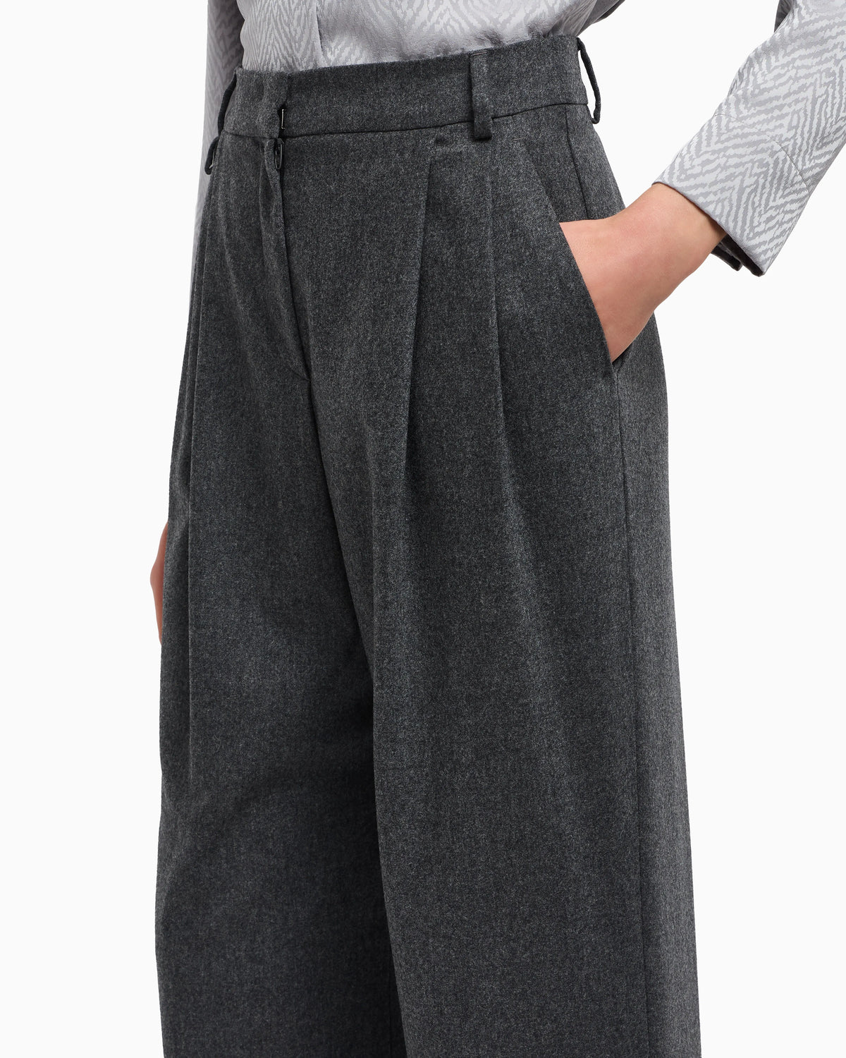 Pleated wool flannel pants Signature Capsule