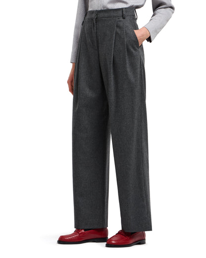 Pleated wool flannel pants Signature Capsule