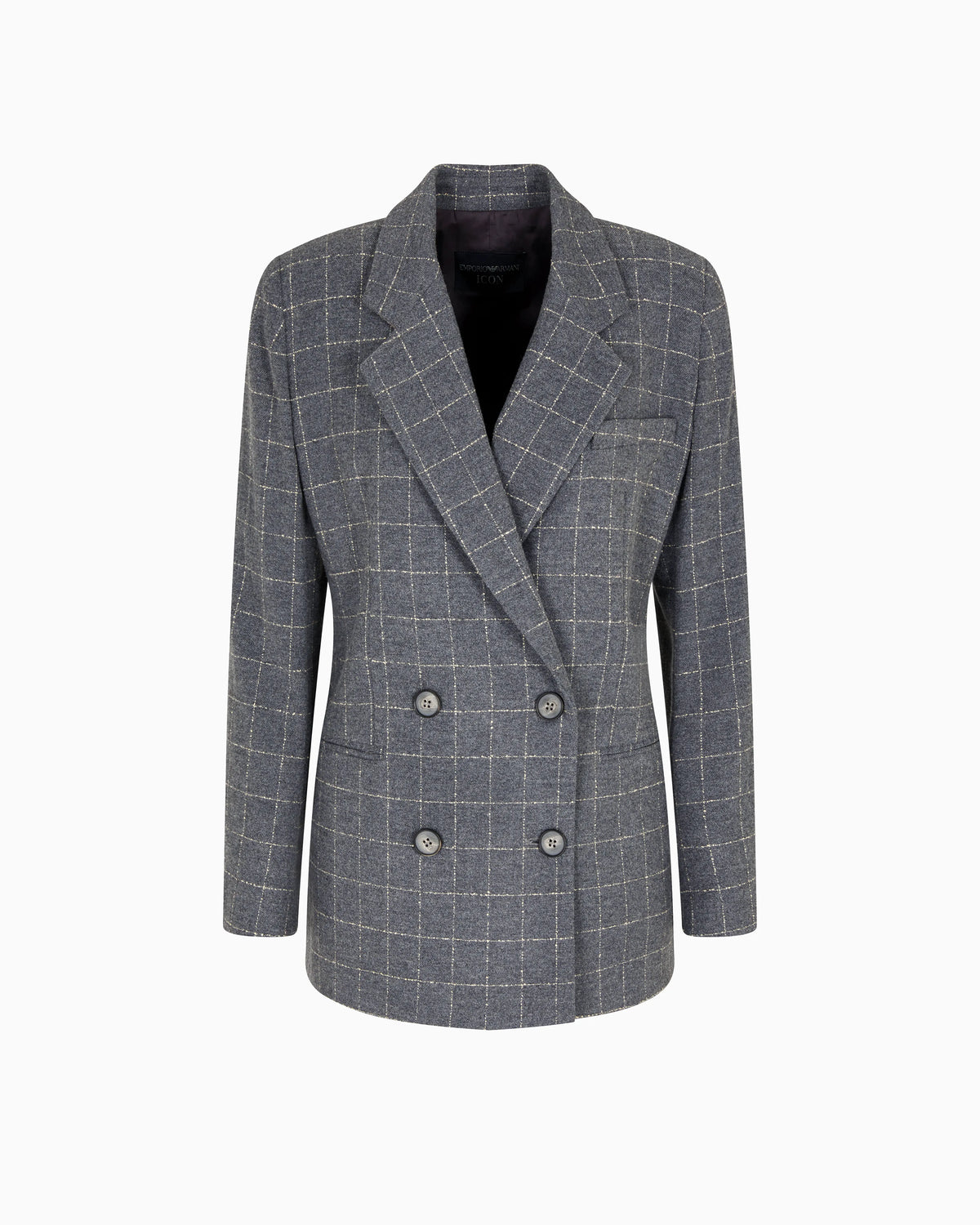 Icon flannel double-breasted blazer with a check motif