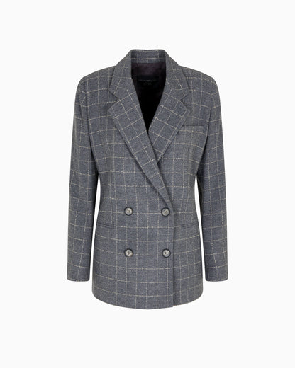 Icon flannel double-breasted blazer with a check motif