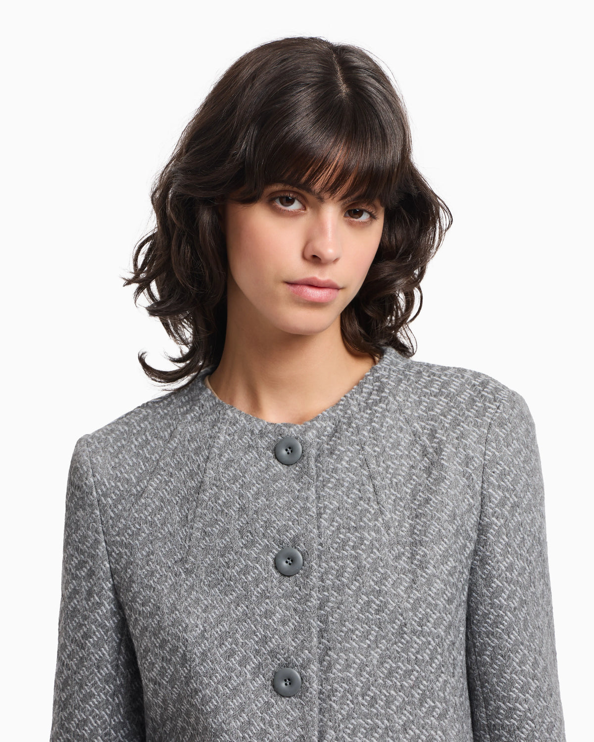 Icon tricot-effect jacquard knit jacket