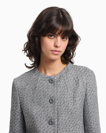 Icon tricot-effect jacquard knit jacket