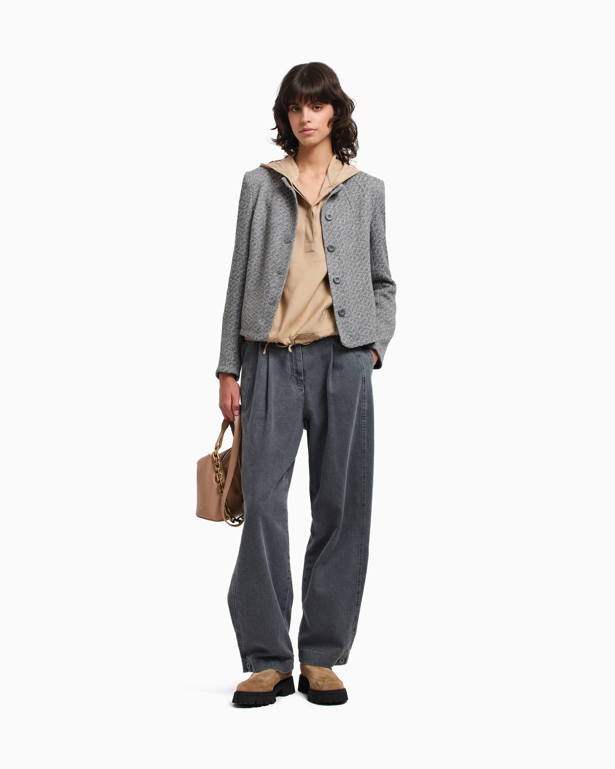 Icon tricot-effect jacquard knit jacket