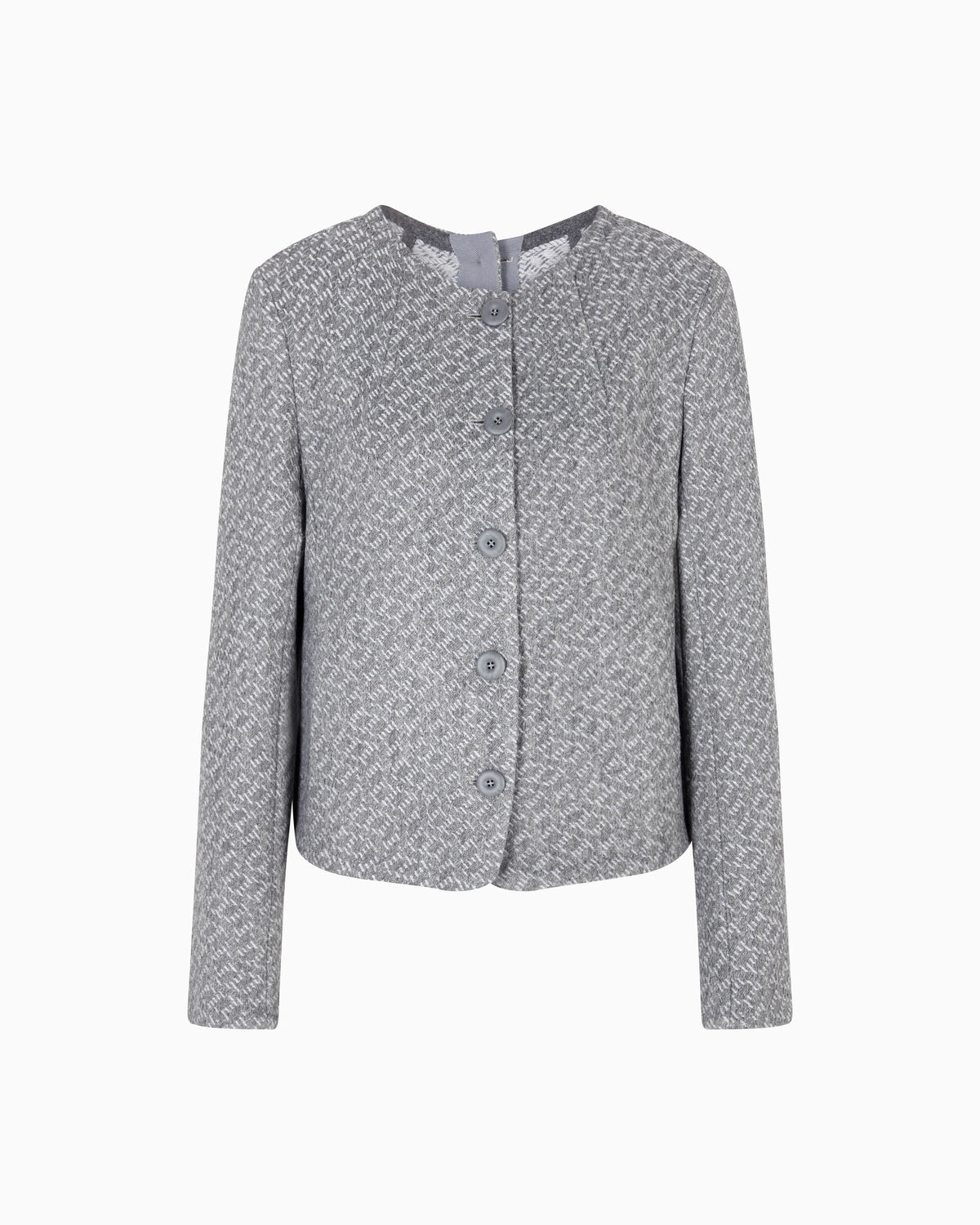 Icon tricot-effect jacquard knit jacket