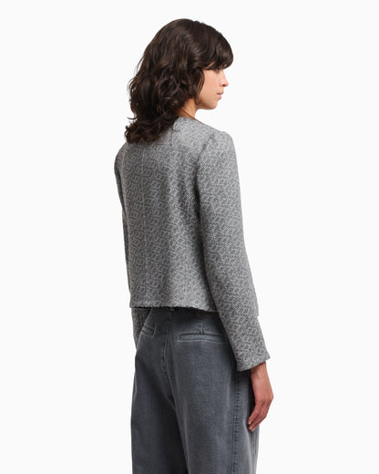 Icon tricot-effect jacquard knit jacket