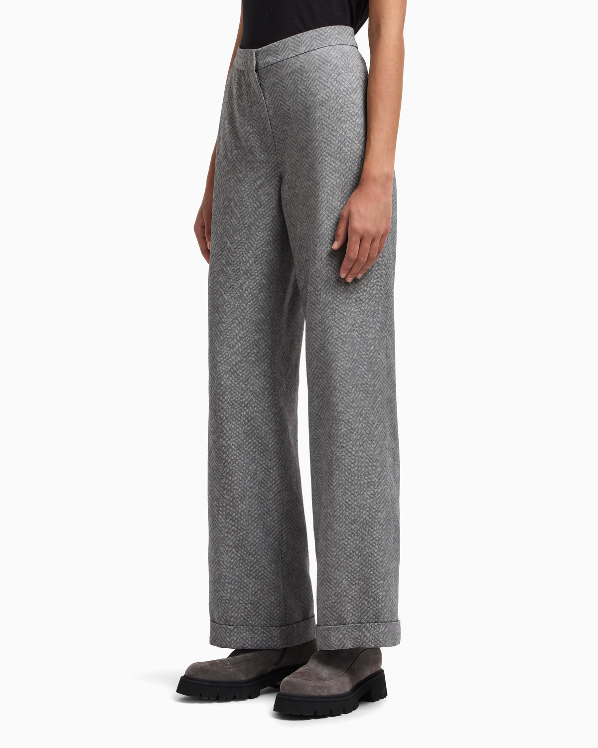 Icon chevron viscose-blend trousers