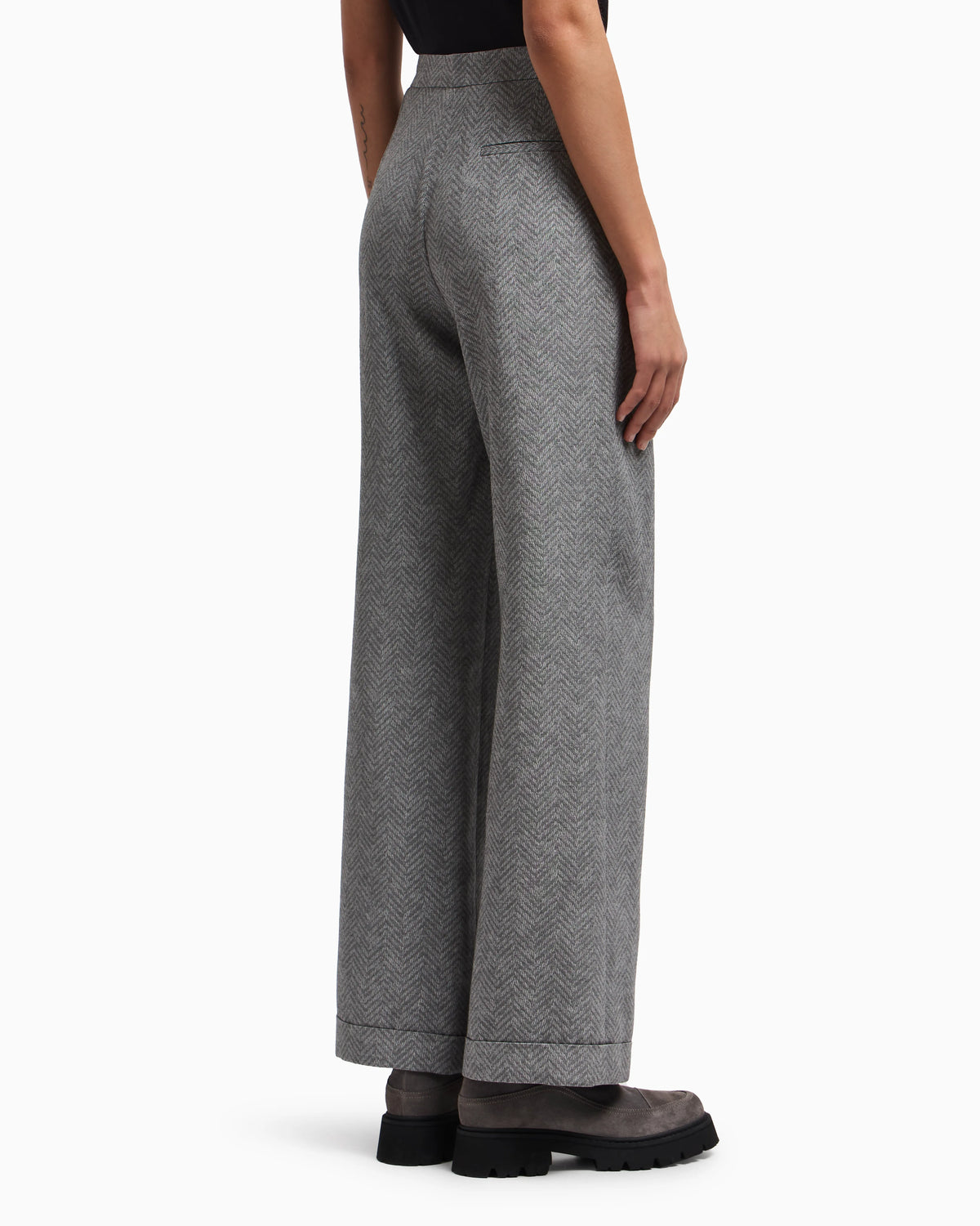 Icon chevron viscose-blend trousers