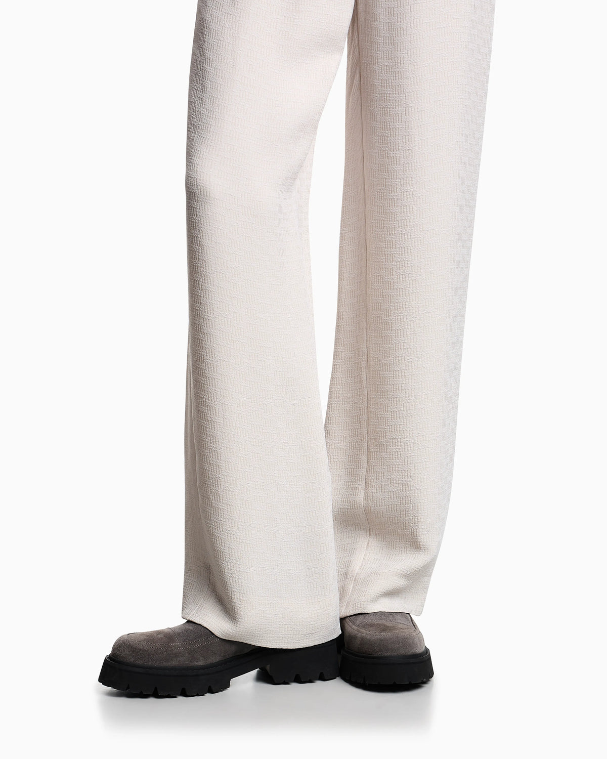 Icon trousers in fluid armure fabric