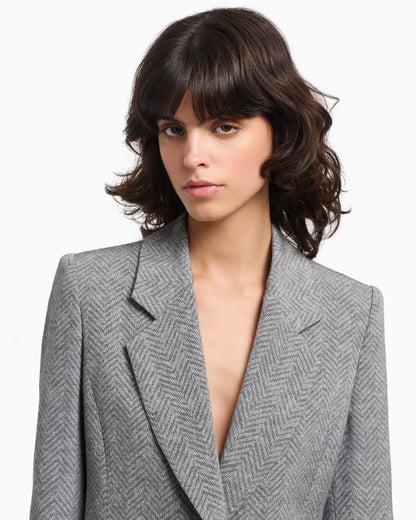 Icon chevron viscose-blend single-breasted blazer