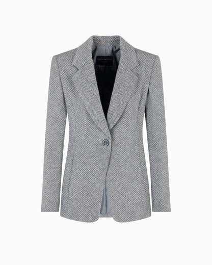 Icon chevron viscose-blend single-breasted blazer