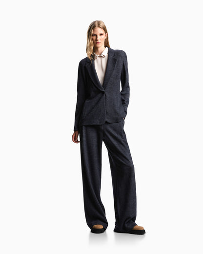 ASV Icon Prince of Wales check compact jersey-knit trousers with pleats