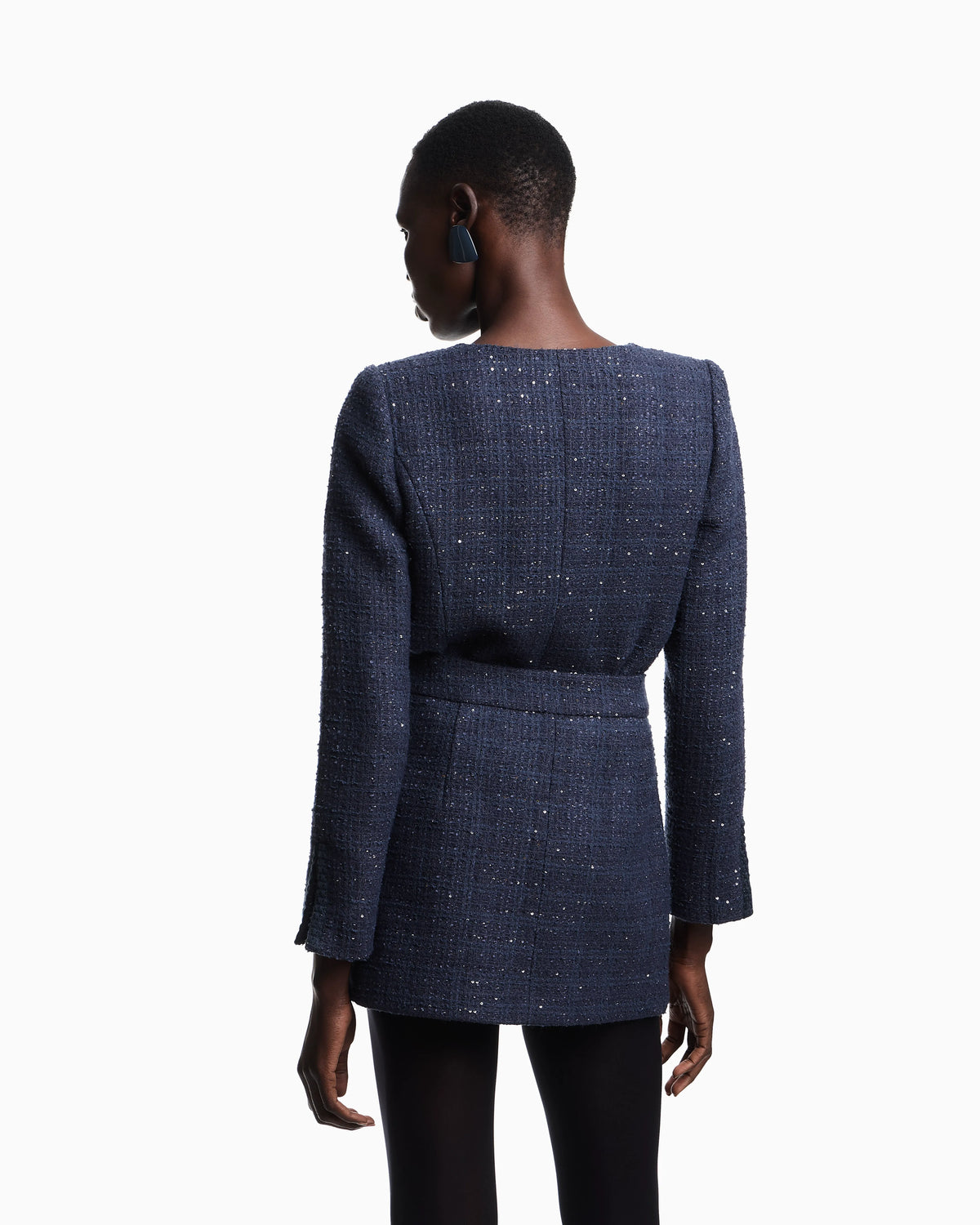 Lurex tweed mini skirt with micro sequins