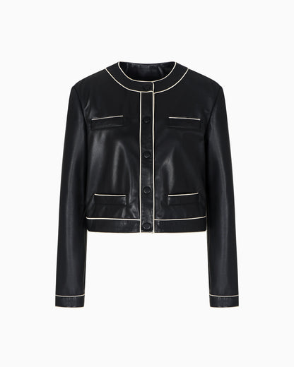 Semi-aniline lambskin nappa leather jacket