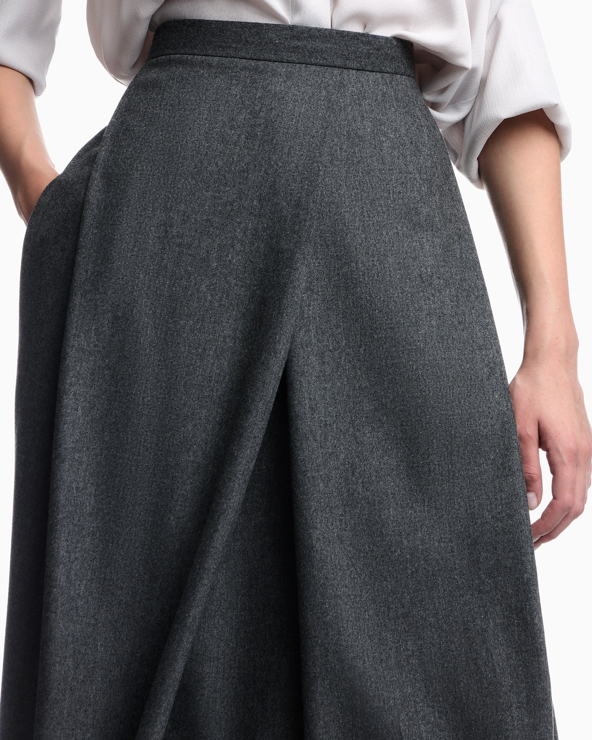 Long skirt in wool flannel Signature Capsule