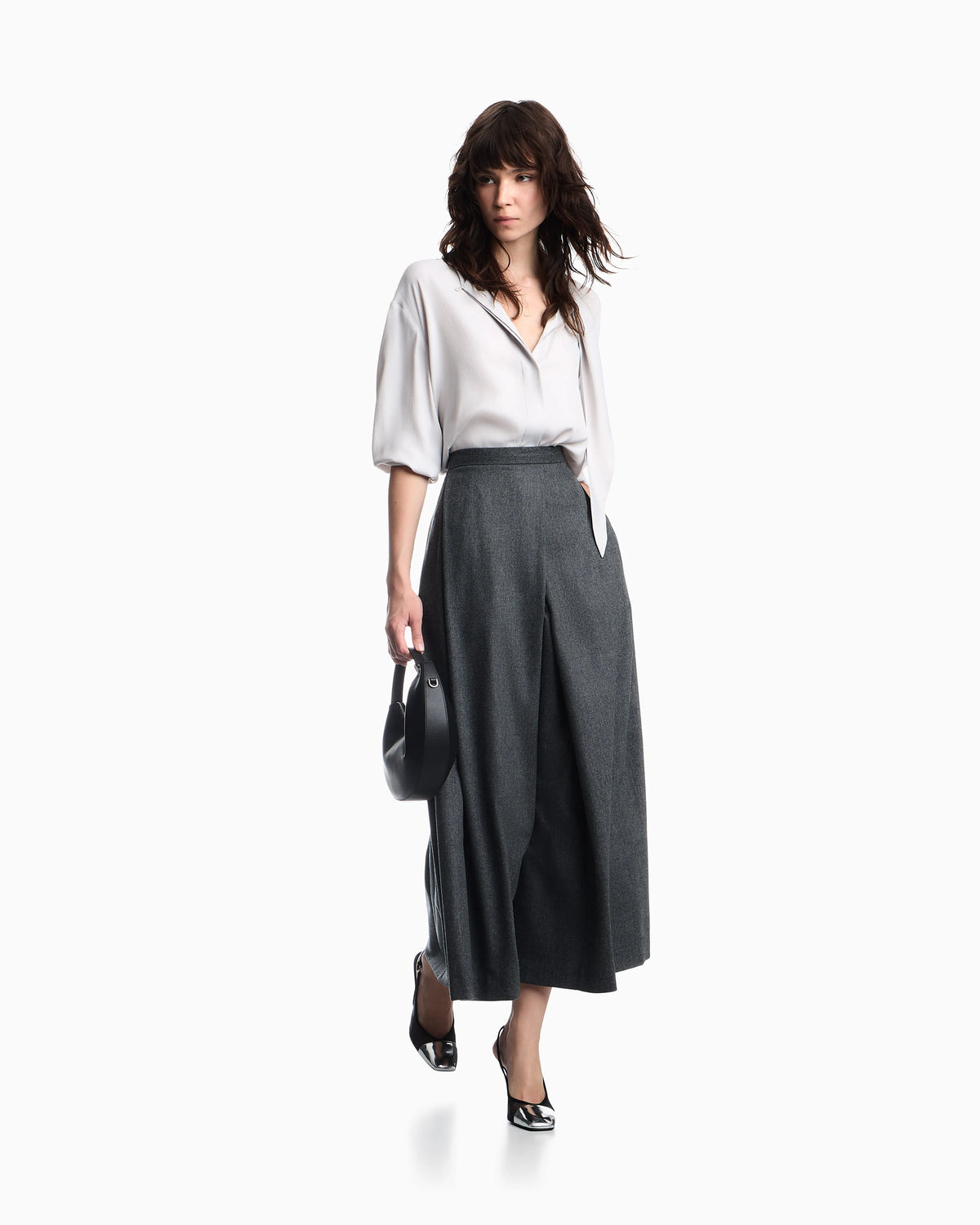 Long skirt in wool flannel Signature Capsule