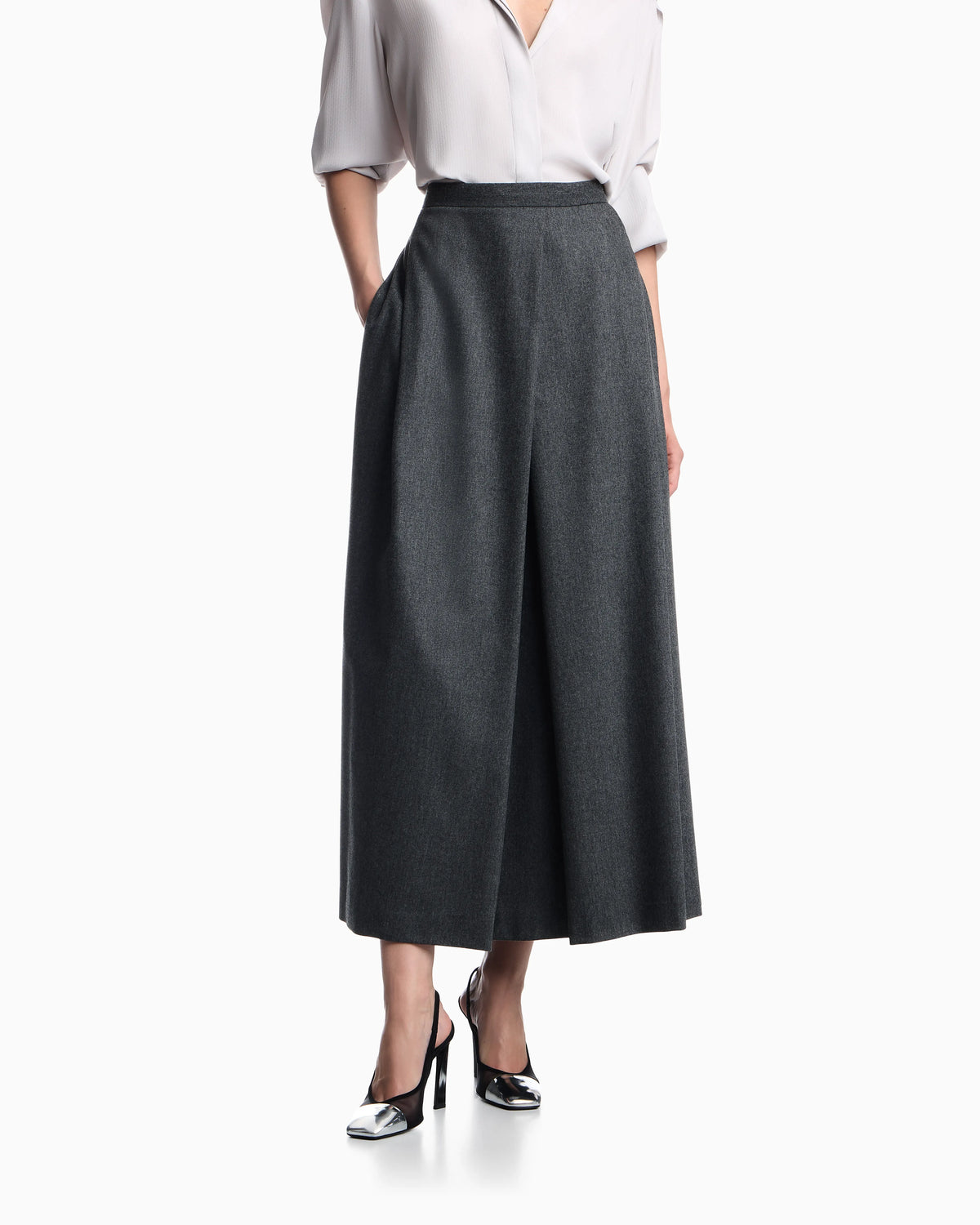 Long skirt in wool flannel Signature Capsule