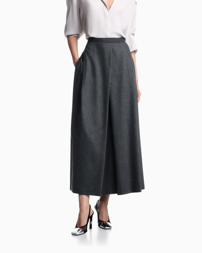 Long skirt in wool flannel Signature Capsule