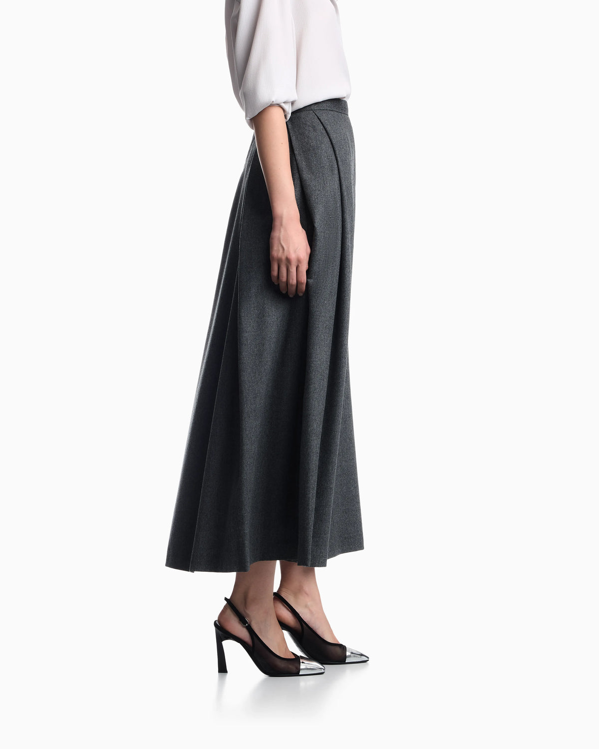 Long skirt in wool flannel Signature Capsule