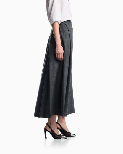 Long skirt in wool flannel Signature Capsule