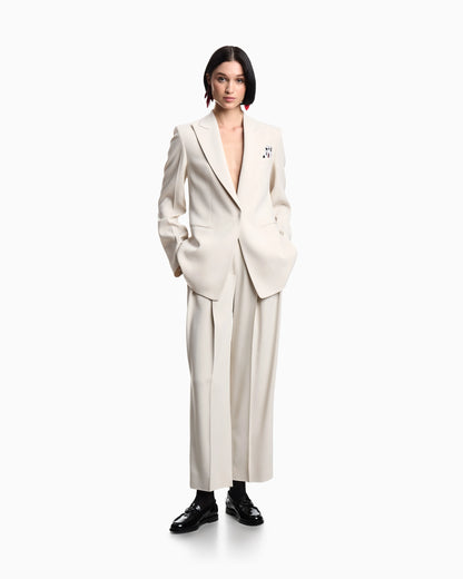 Single-breasted blazer in envers satin with Jeu de Cartes detail