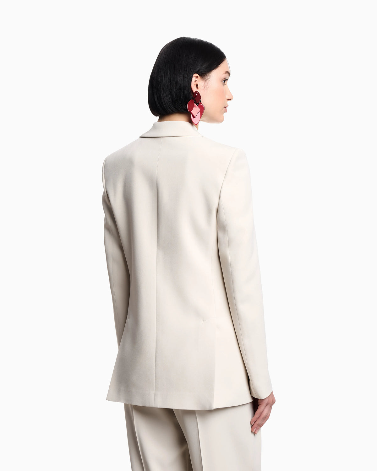 Single-breasted blazer in envers satin with Jeu de Cartes detail