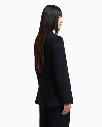 Single-breasted blazer in envers satin with Jeu de Cartes detail
