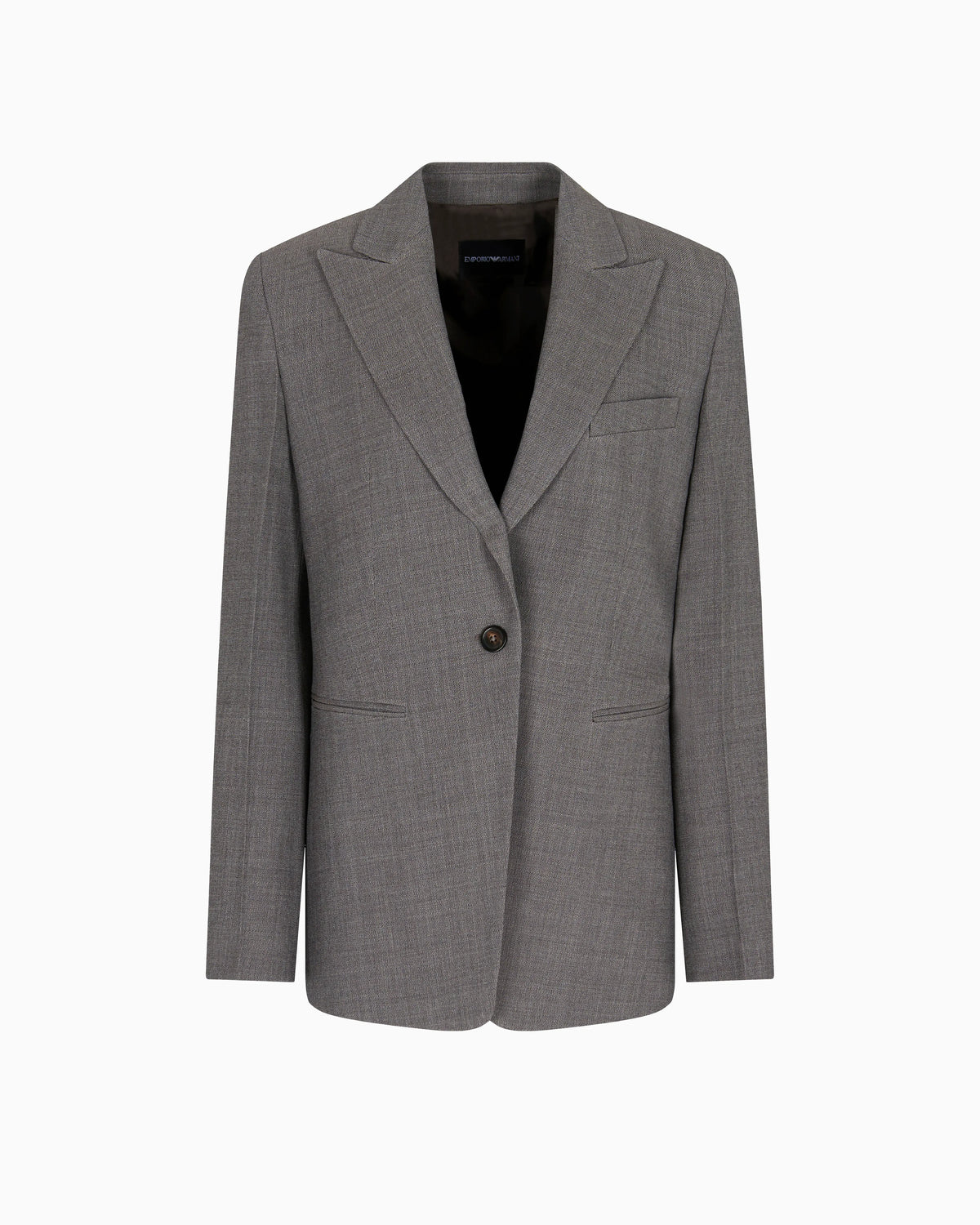 Single-breasted blazer in mouliné wool crêpe