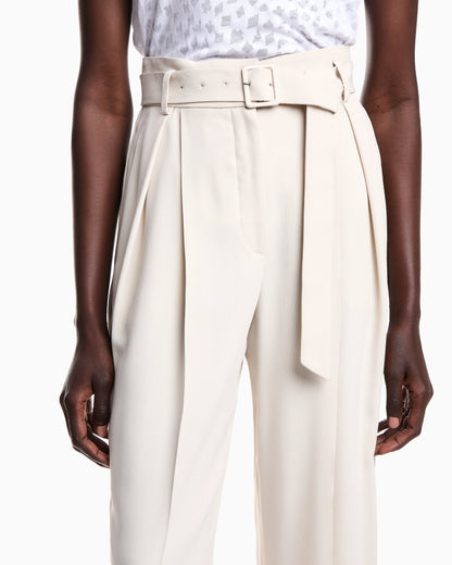 Envers satin trousers with pleats and belt