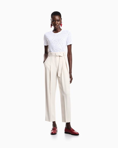 Envers satin trousers with pleats and belt
