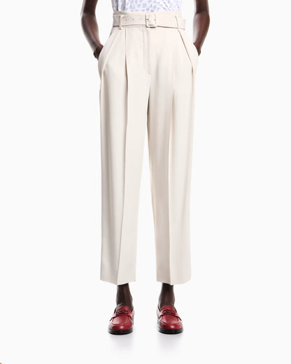 Envers satin trousers with pleats and belt