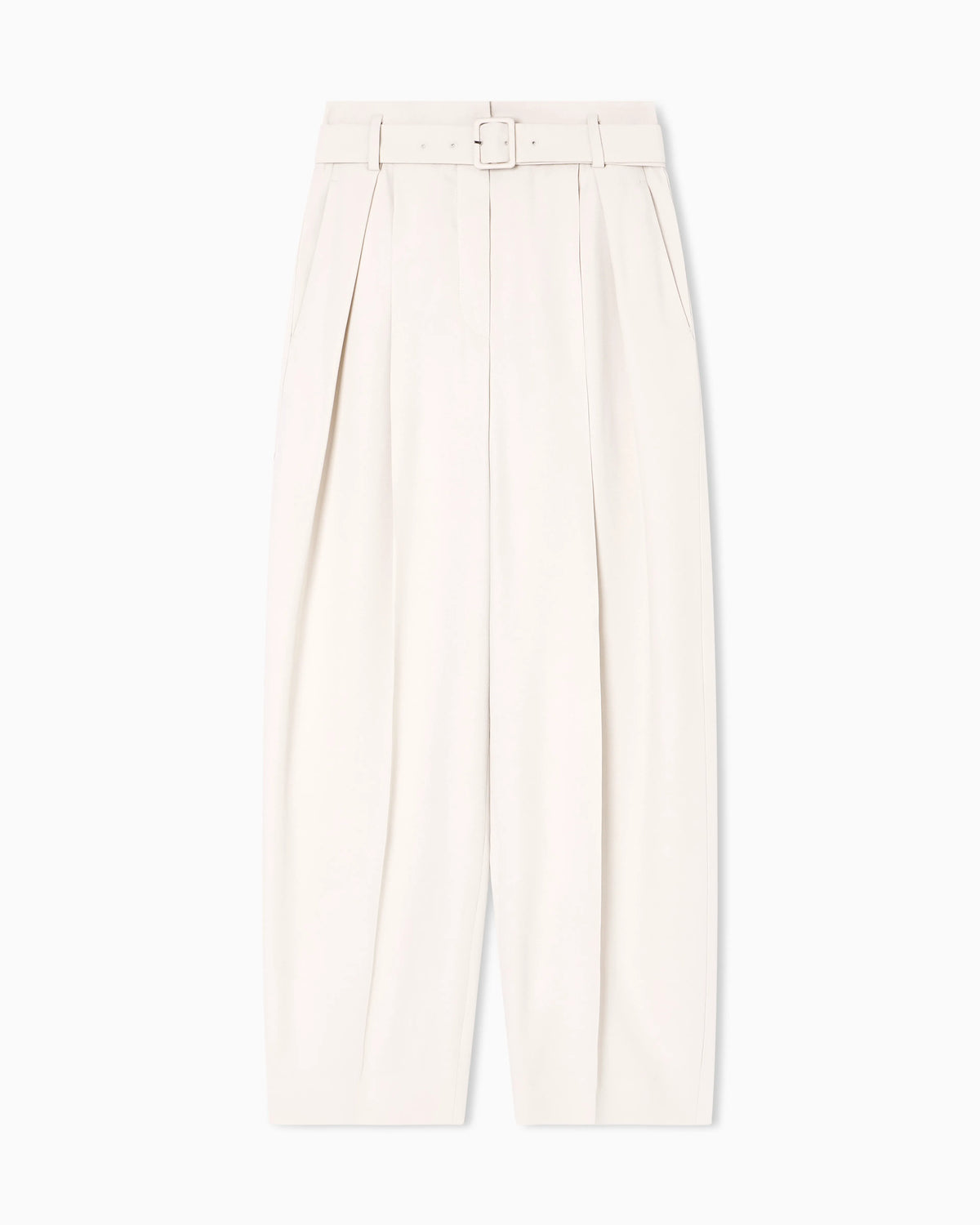 Envers satin trousers with pleats and belt